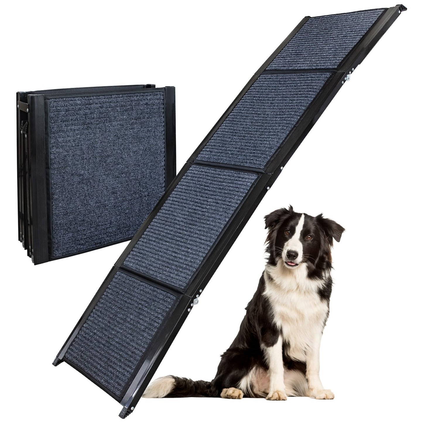 Hunderampe mit rutschfestem Teppich, Modell 03 - 180 cm