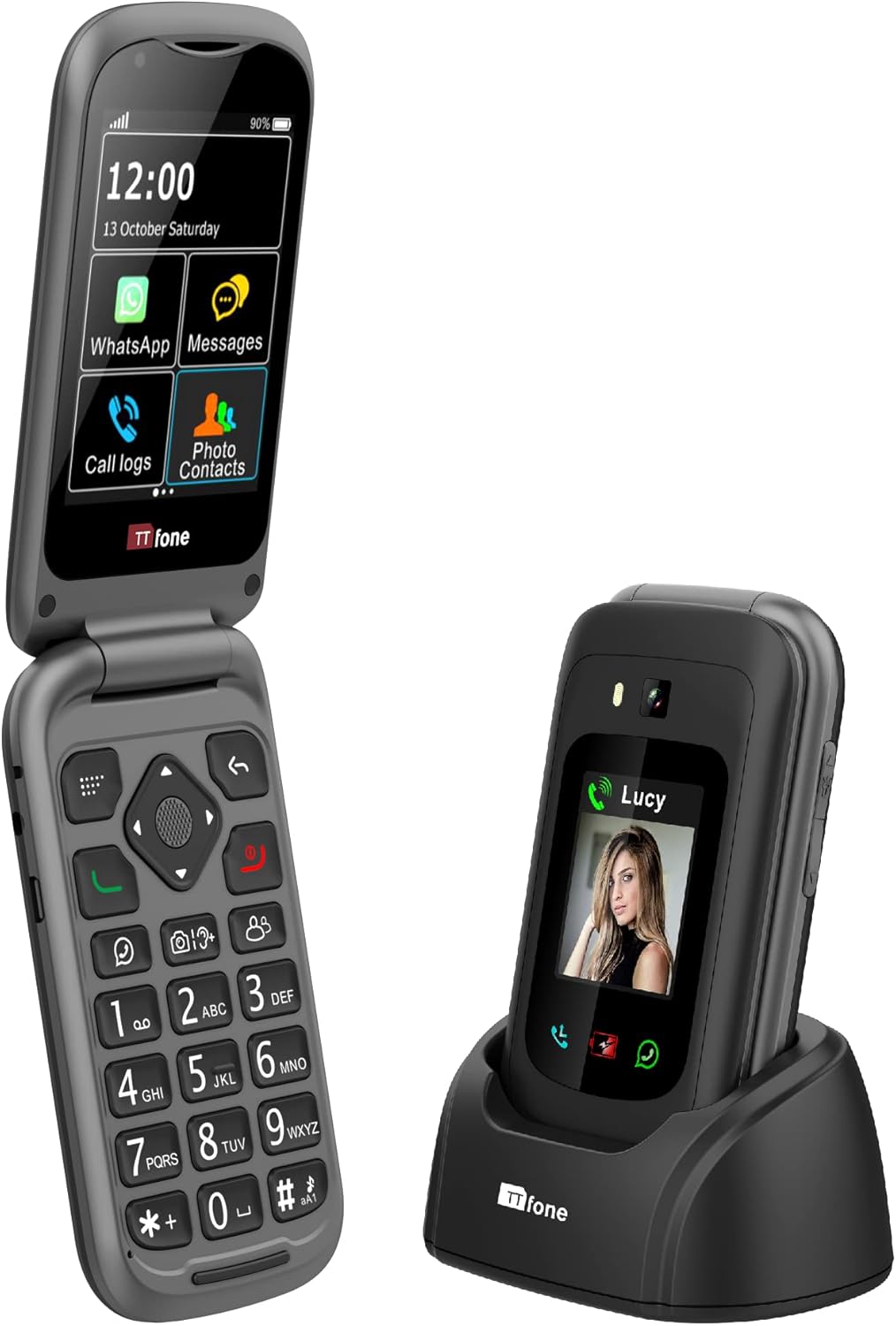 4G Senior Flip Handy mit Notfallhilfe-Taste, solo