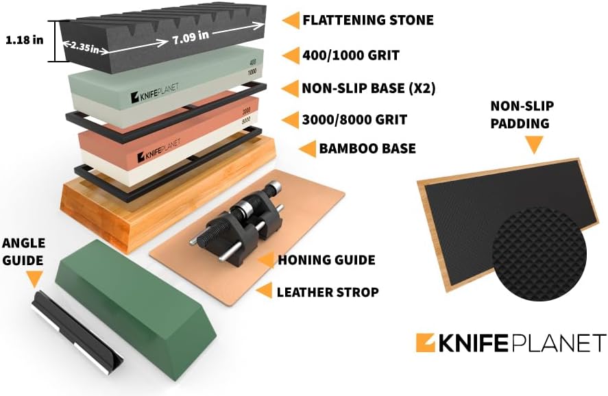 Whetstone Schleifstein-Set, 400/1000 3000/8000 Set