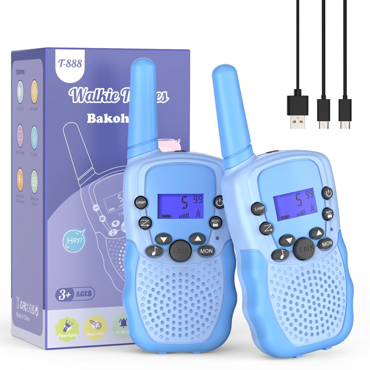 Walkie Talkie für Kinder, hellblau