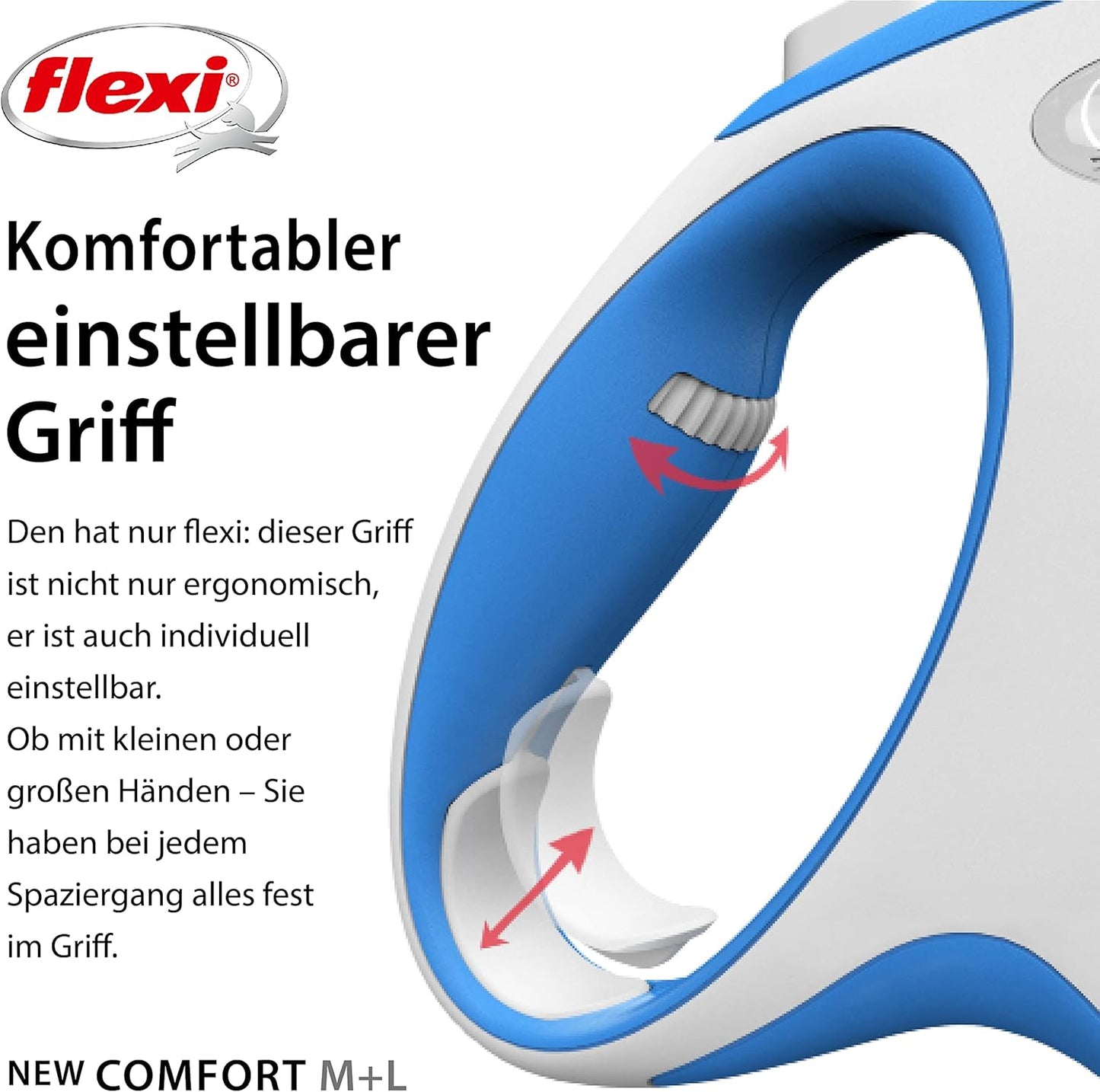 Roll-Leine für Hunde, Blau M: 5m (max. 25kg)