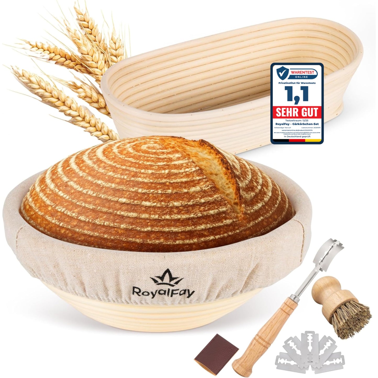 Gärkörbchen-Set mit Zubehör, oval & rund, Kombi Set