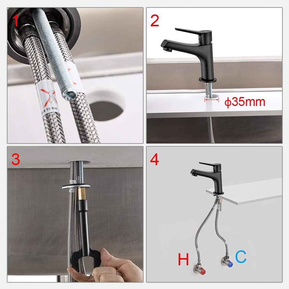 Waschtischarmatur M11026B, Schwarz Wasserhahn