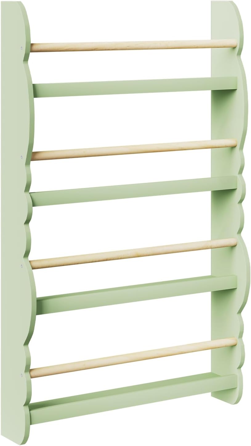 Kinder-Bücherregal mit 4 Ablagen, Grün 60x98cm
