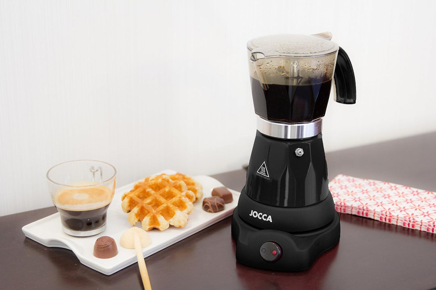 Elektrische Espressokanne mit 360° Basis, Nero