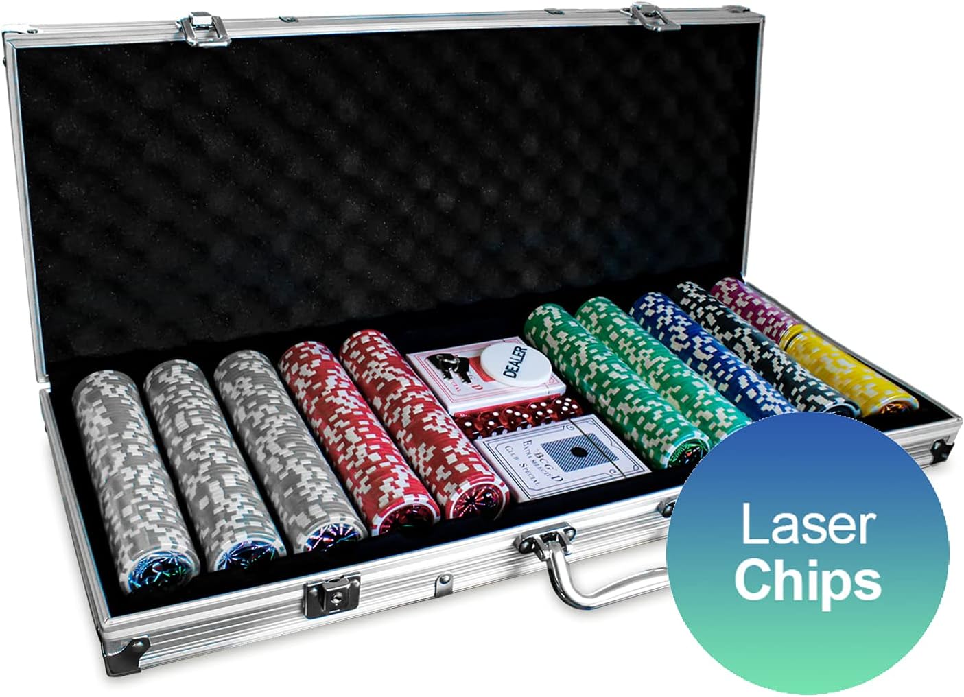Deluxe Pokerkoffer, Deluxe mit 500 Chips