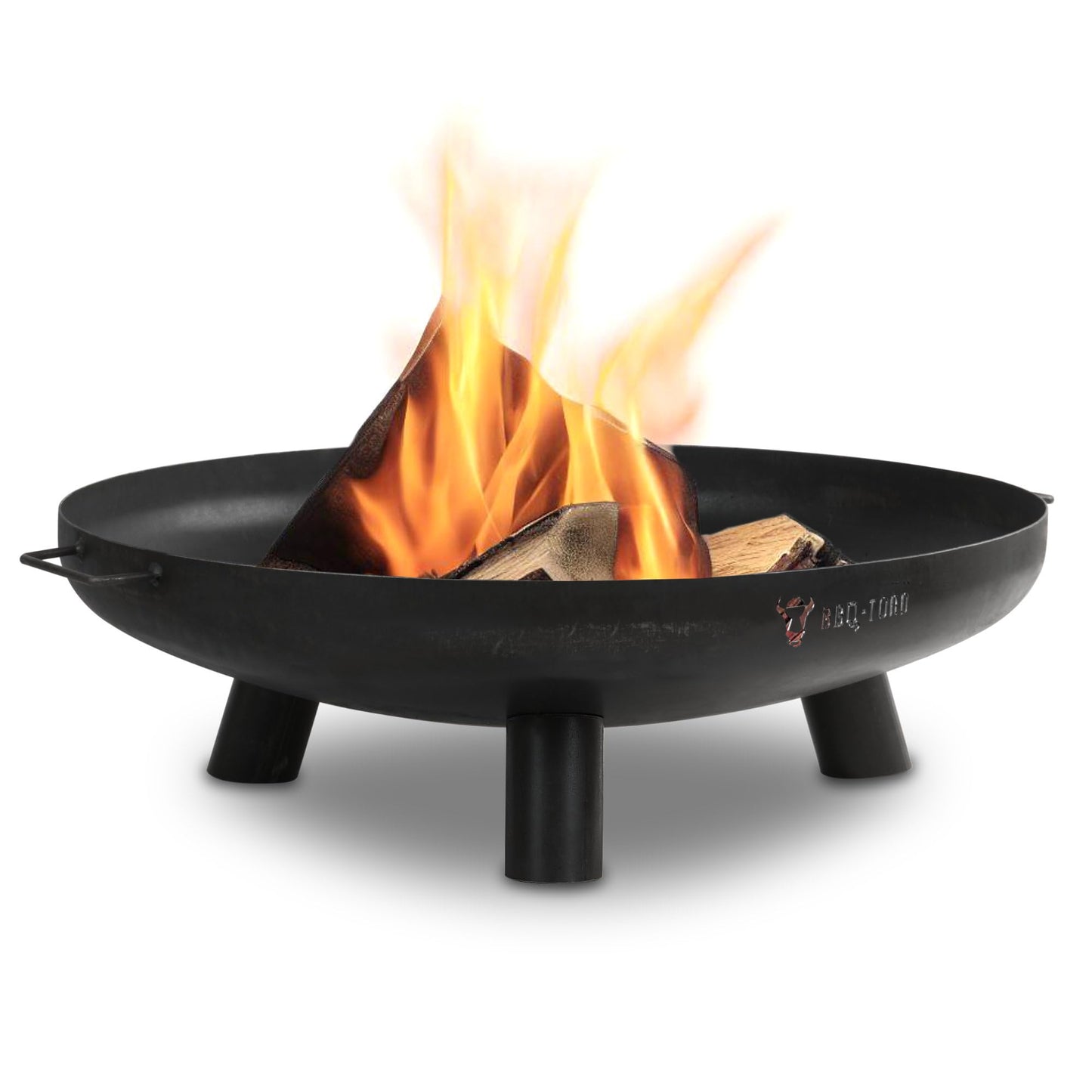 Feuerschale mit Standbeinen und Griffen, Schwarz, nur Feuerschale Ø 80 cm