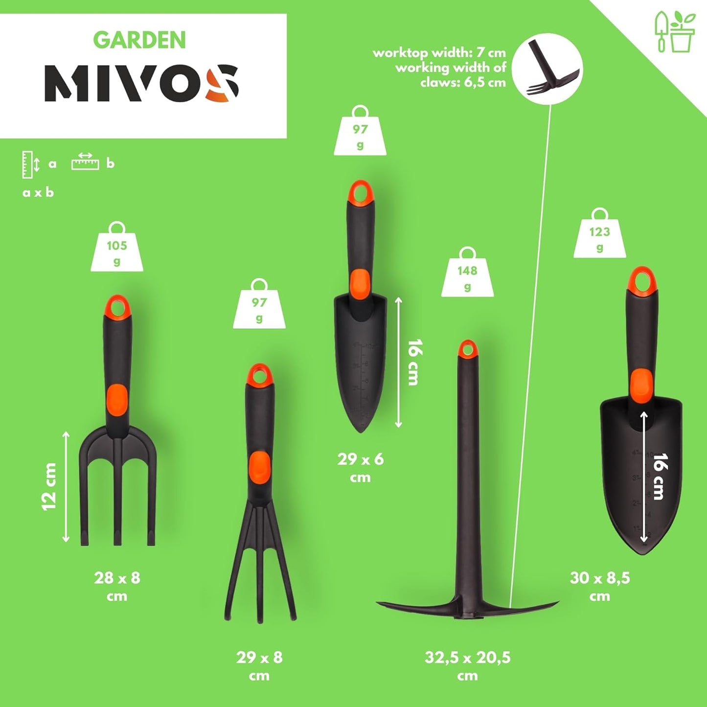 5-teiliges Gartenwerkzeug Set, 5 Pieces