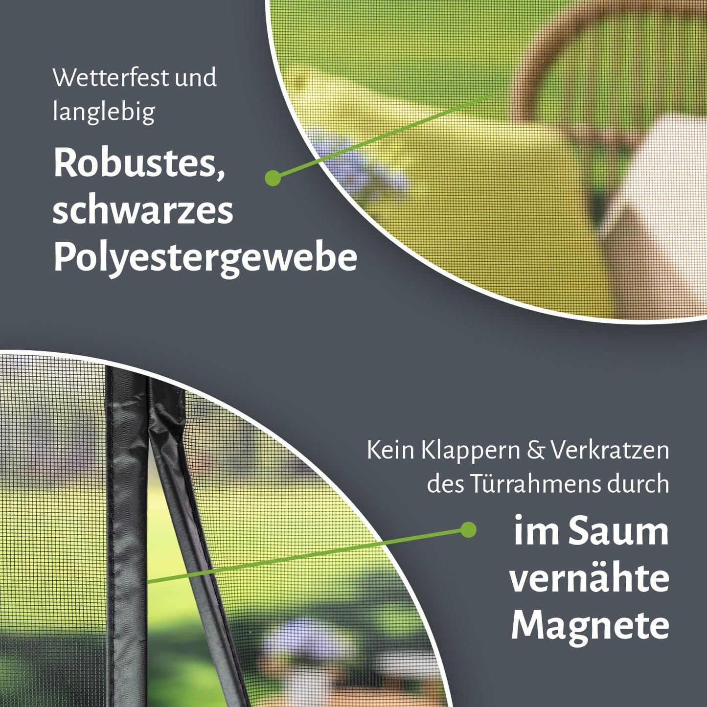 Selbstschliessendes Fliegengitter mit Magnetverschluss, 85 x 210 cm Weiß