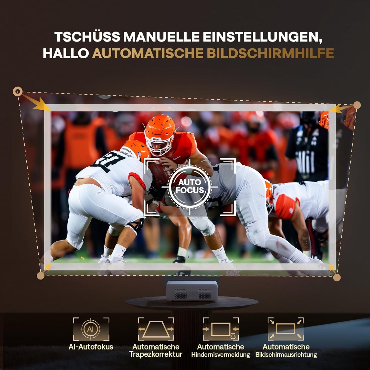 Eazze D1 Heimkino Beamer mit 4K Unterstützung