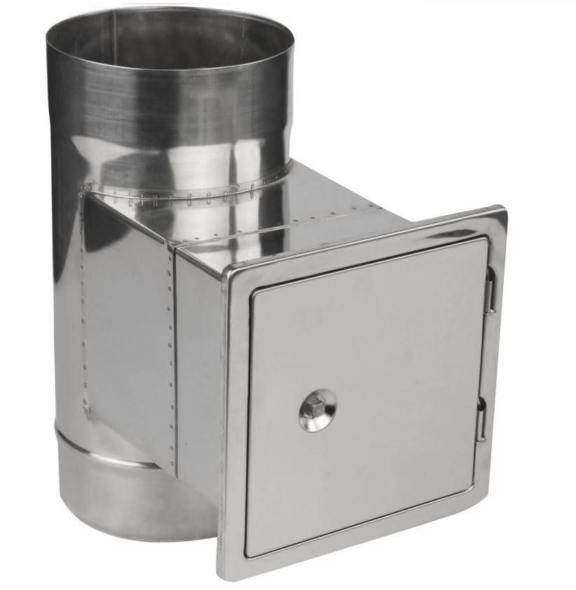 Ofenrohr mit Reinigungskasten und Tür, 150mm Reinigungskasten mit Tür 140x140