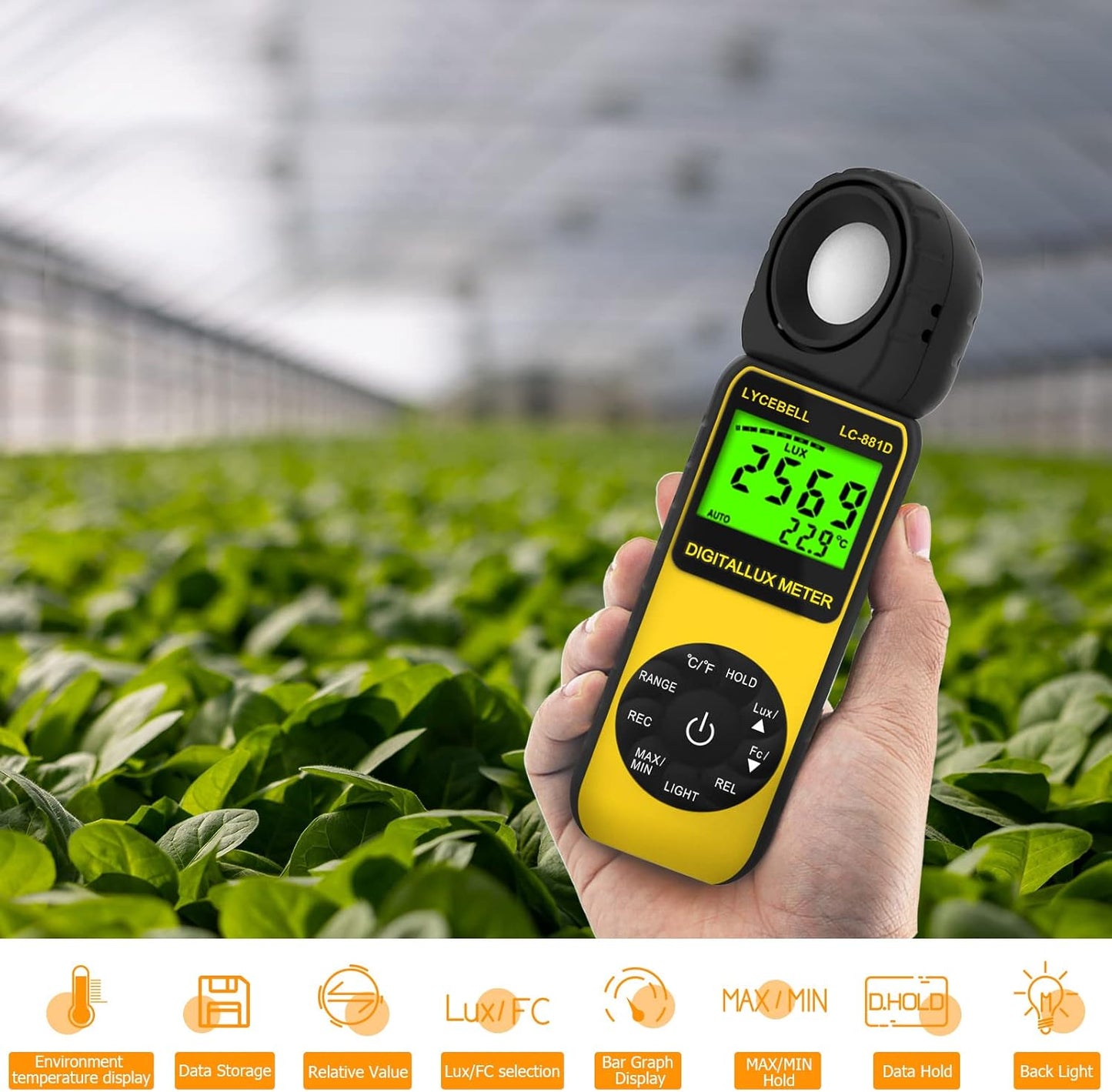 Digital Luxmeter LC-881D, 400,000 Lux