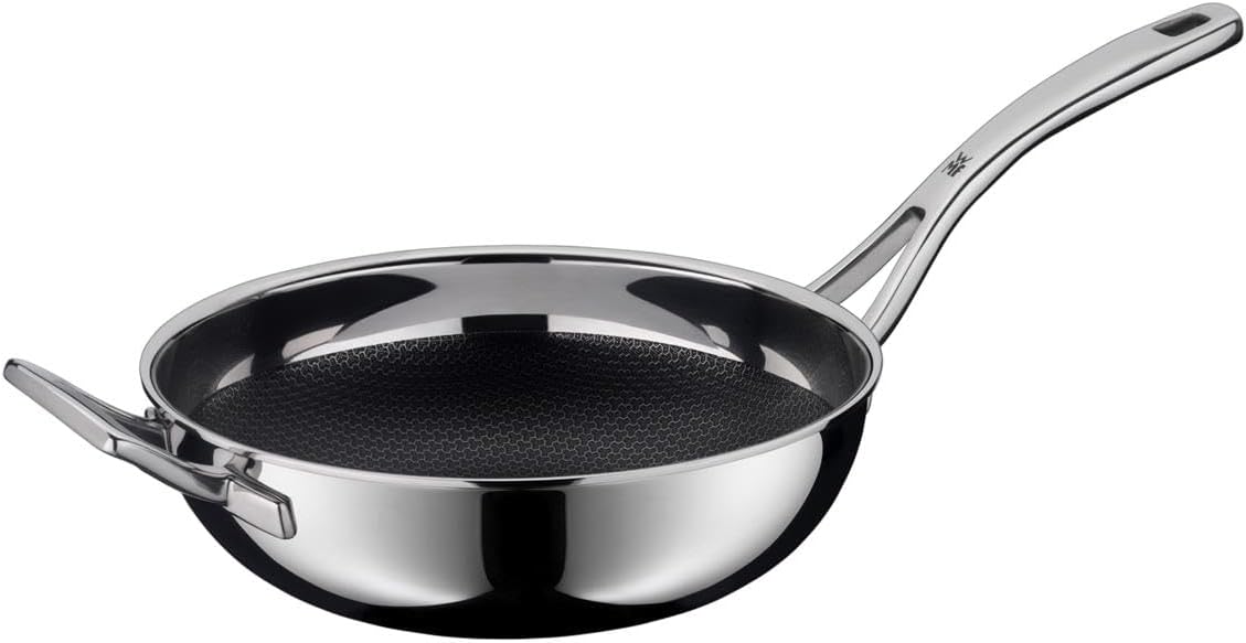Wokpfanne Edelstahlpfanne 28cm Wabenboden Profi Resist Induktion beschichtet, vollbeschichtet