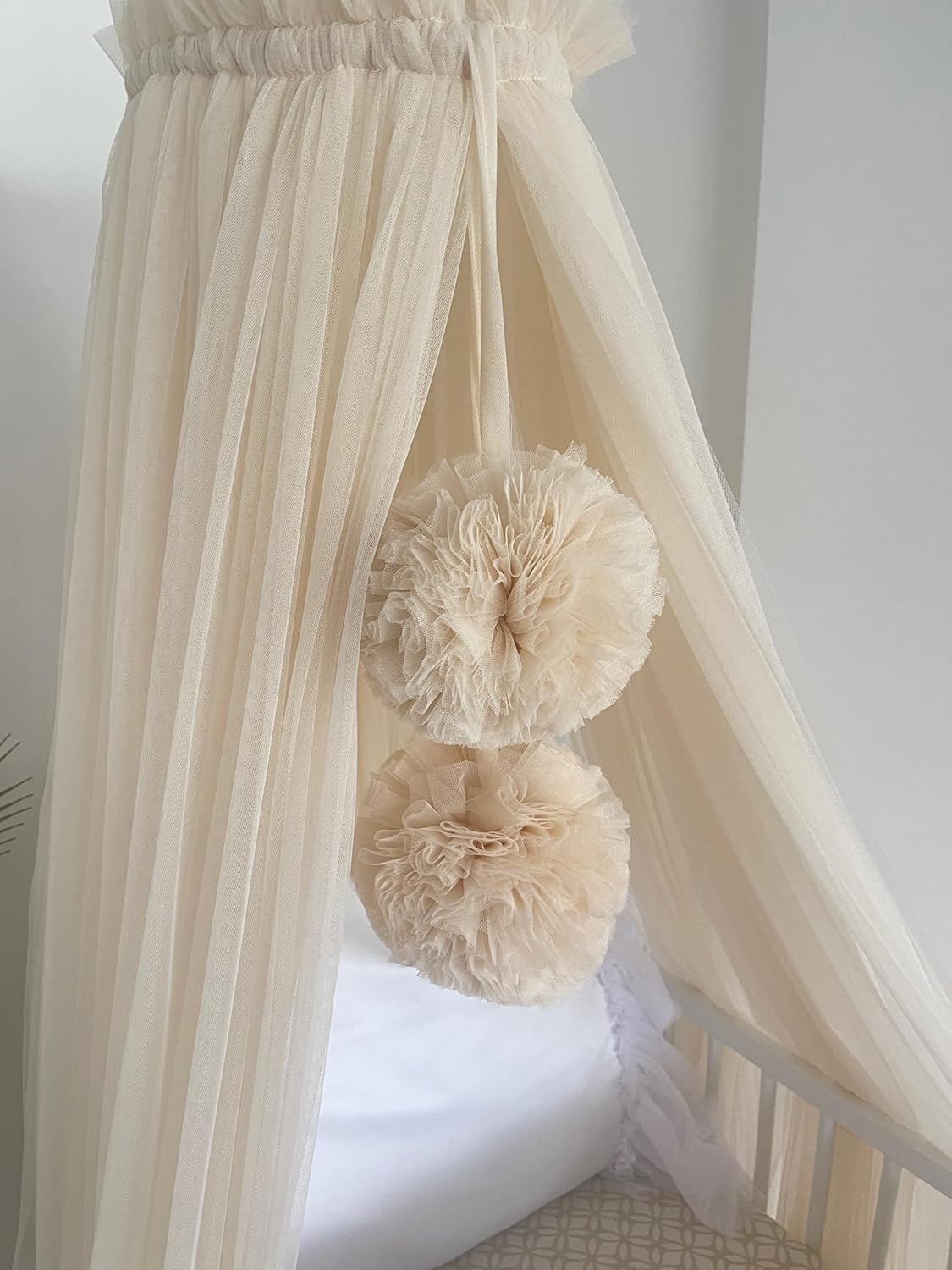 Betthimmel für Babybett, Hellbeige
