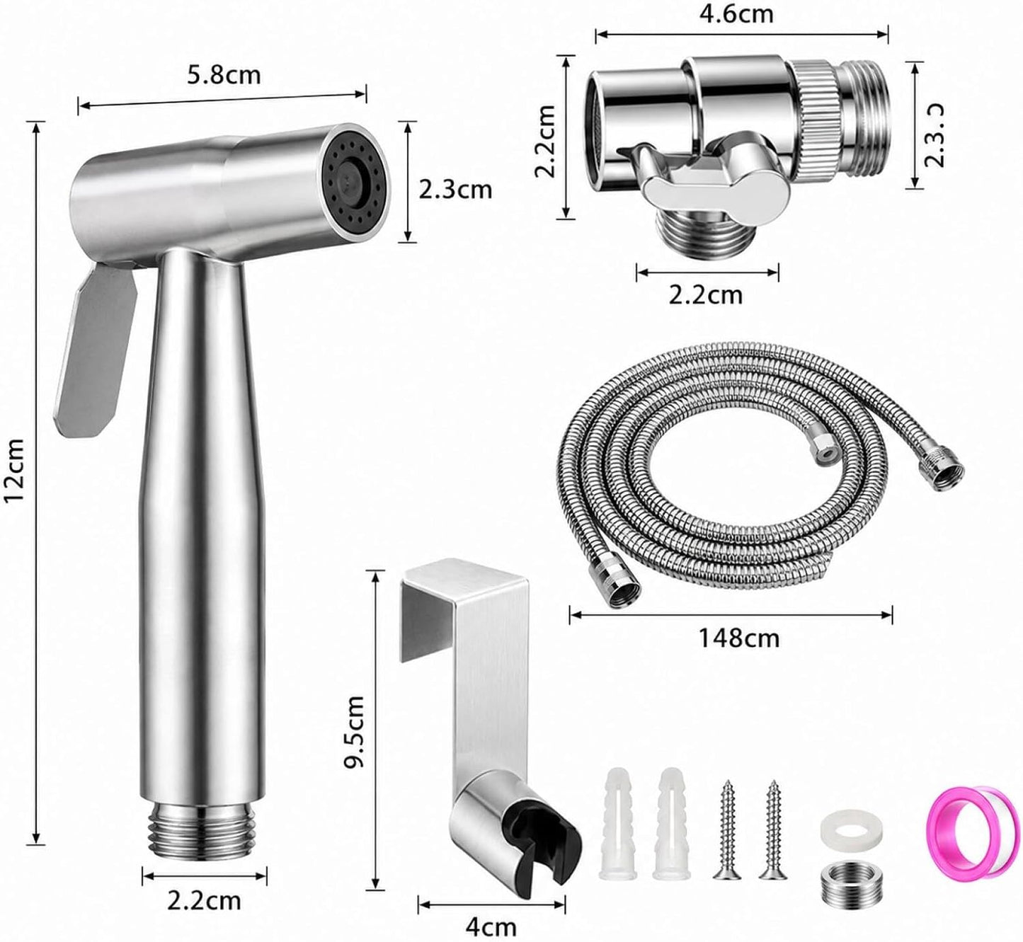 Bidet Handbrause mit einstellbarem Wasserdruck