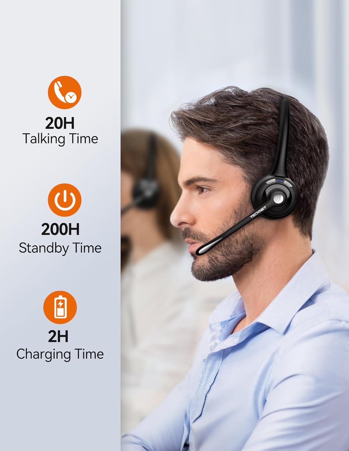 Bluetooth Headset HS004 mit Rauschunterdrückung, Black Bluetooth