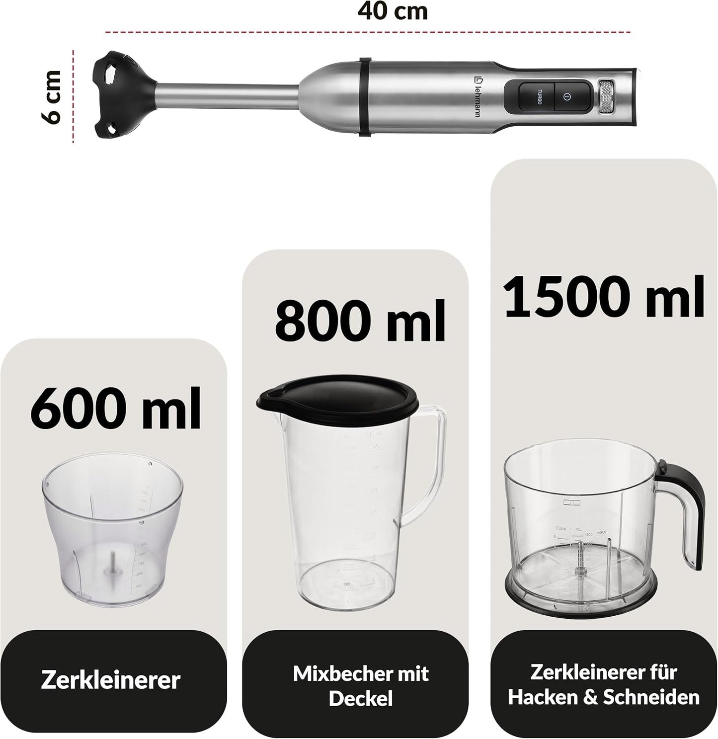 Stabmixer-Set 10-in-1 mit Turbo-Funktion