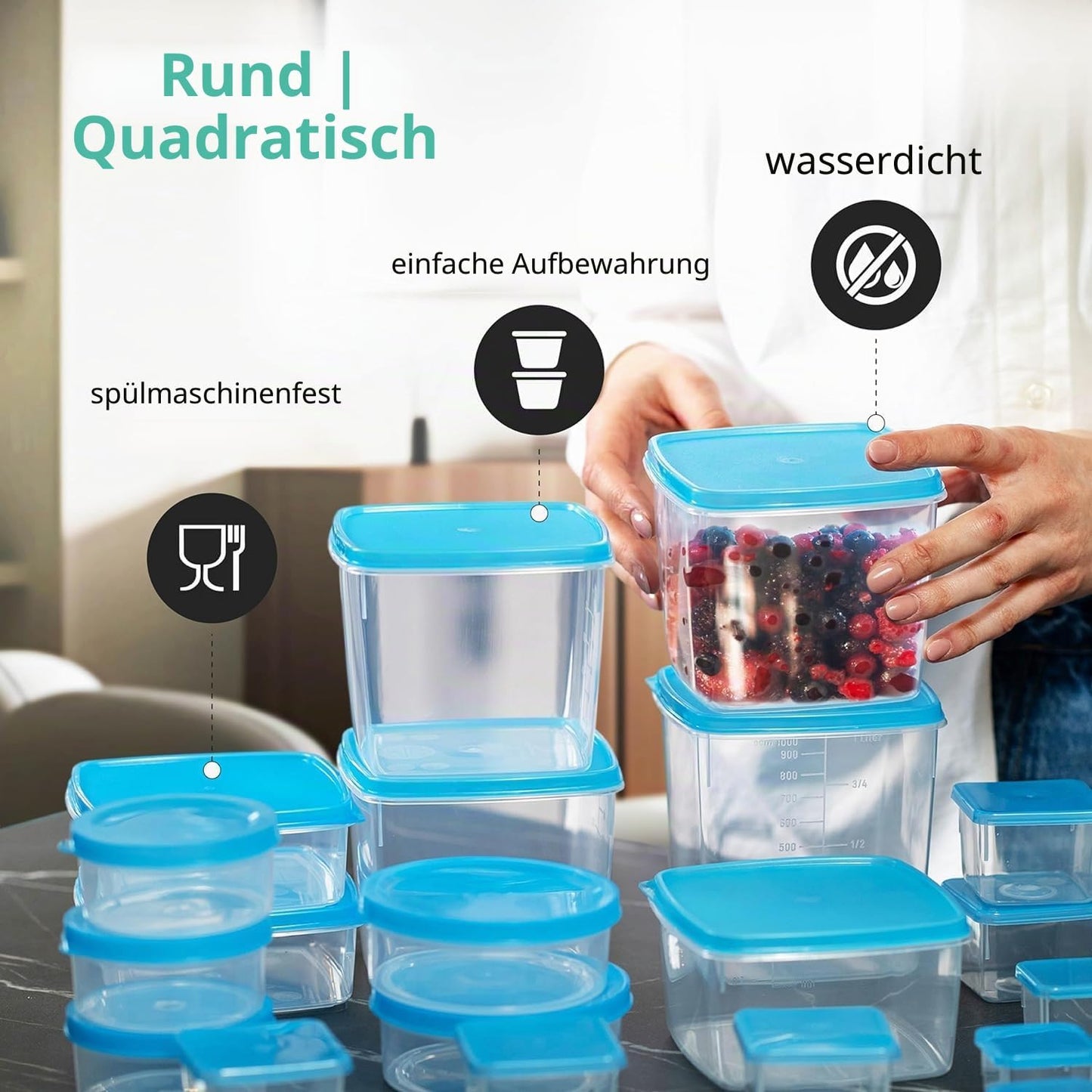 Gefrierdosen-Set, 0,25L (12 Stk)
