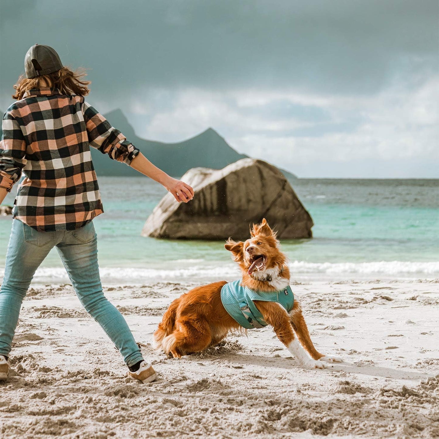 Kühlweste für Hunde (65-75cm), aquamarin 65-75cm