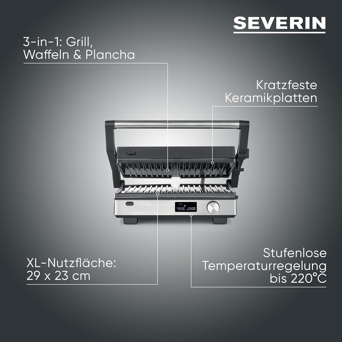 Multi Kontaktgrill SEVINI Flex, SEVINI Flex 3-in-1, 2.000W