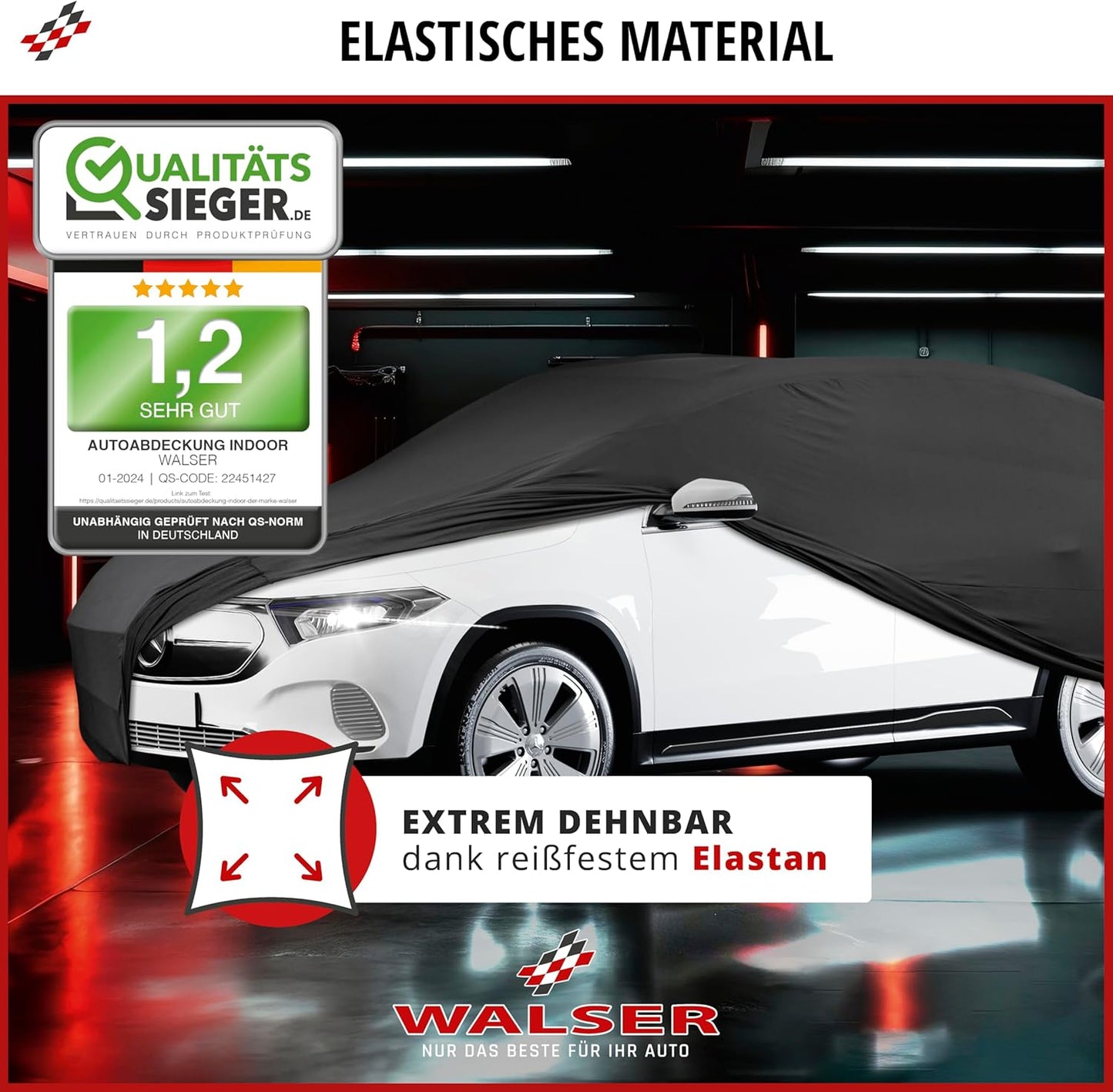 Autoabdeckung für SUV/VAN (424 cm), Schwarz Größe 7: SUV/VAN 370 - max. 424 cm Länge
