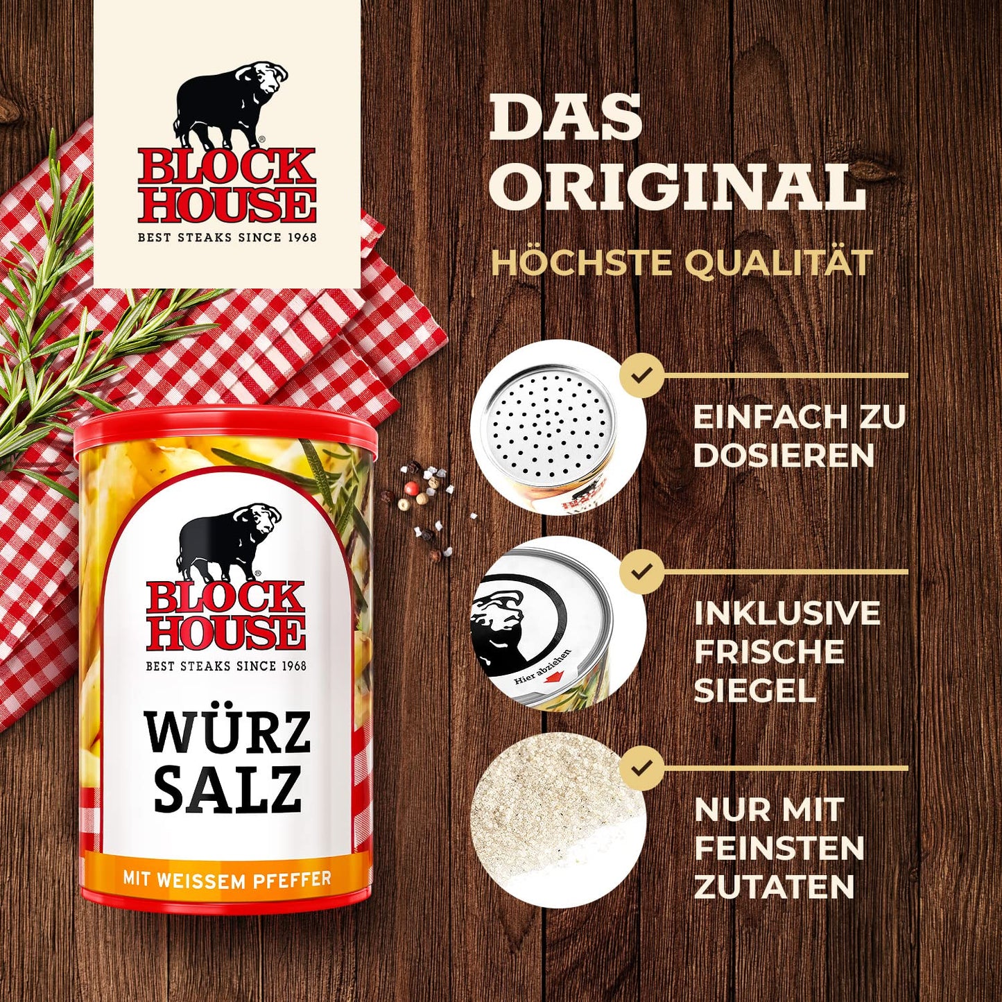 Steakpfeffer-Würzsalz-Set mit 3 Sorten