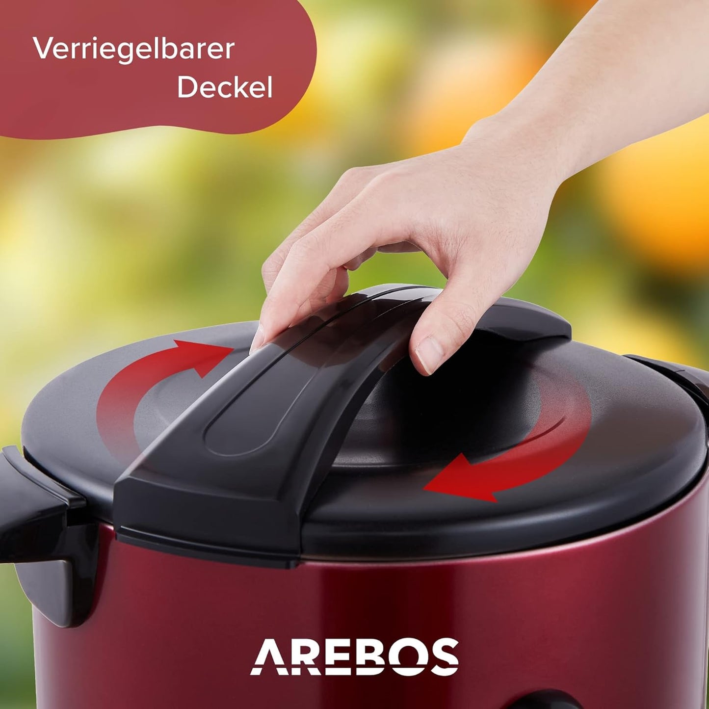 Glühweinkocher mit Heissgetränkespender, Rot