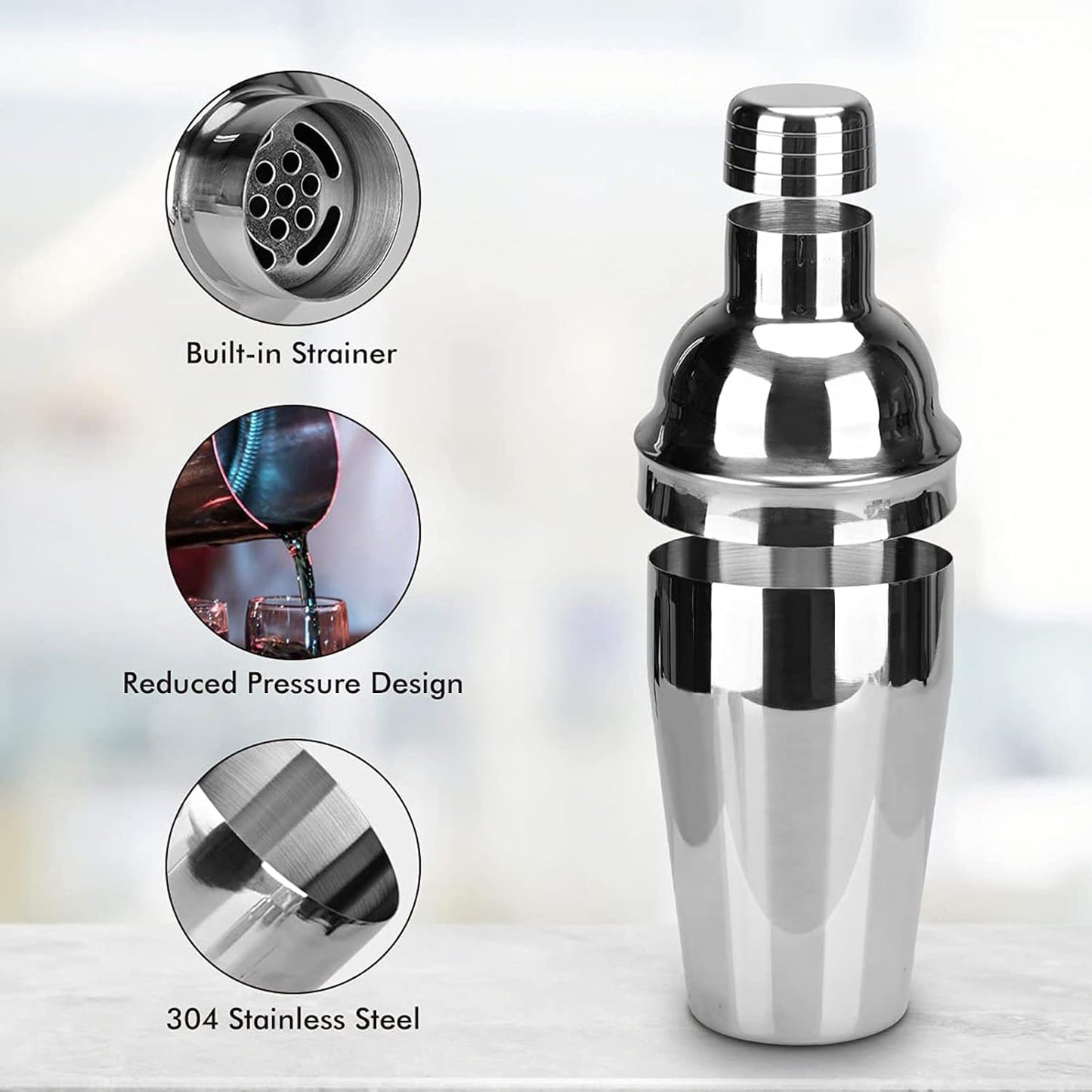 12-teiliges Cocktailshaker-Set, 550 ml
