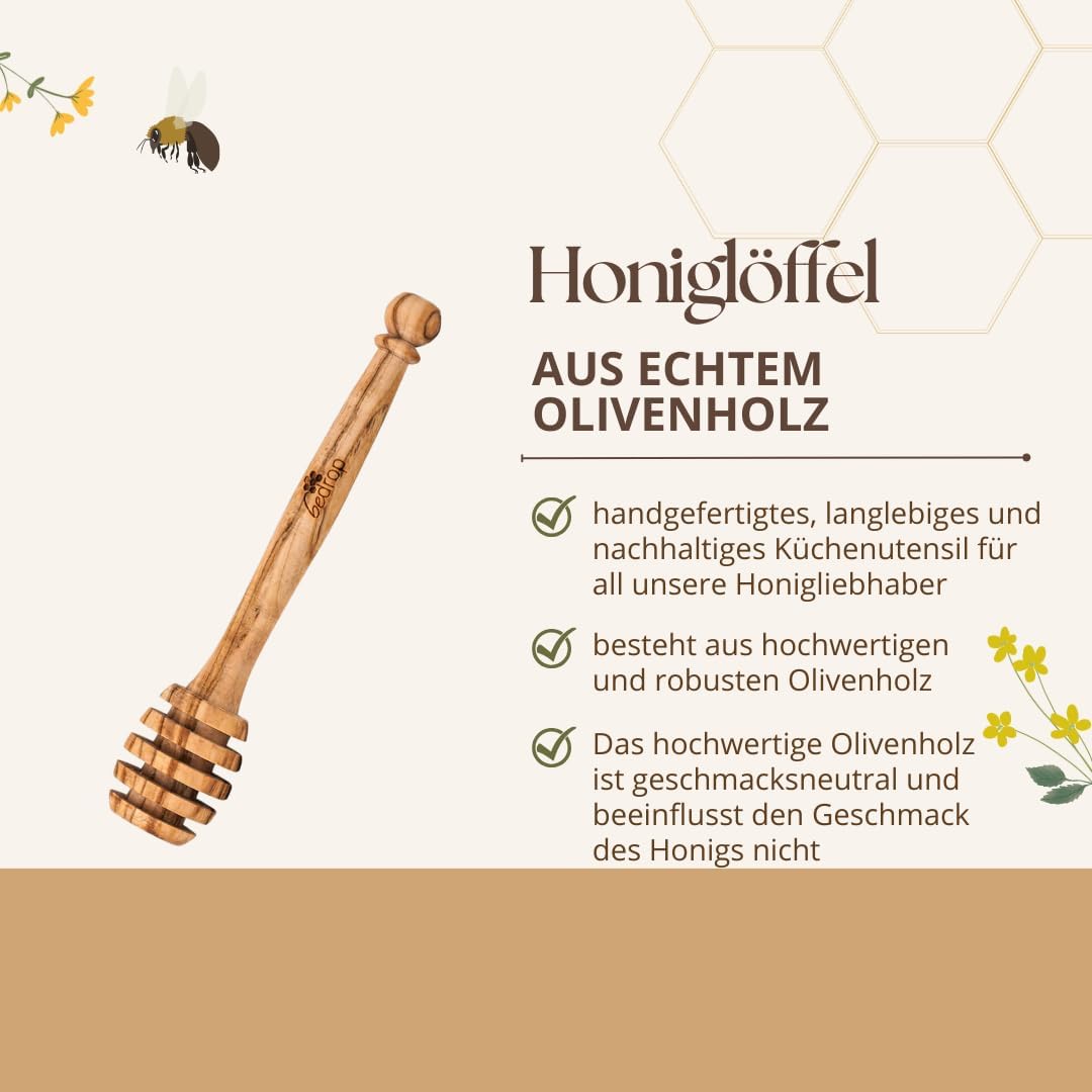 3er-Set Honiglöffel aus Olivenholz, 3er Set Honiglöffel zum Sparpreis