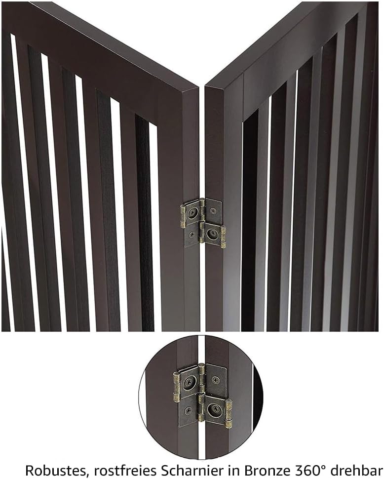 Freistehendes Absperrgitter für Hunde, Dunkelbraun 153L x 91H cm, 3-teilig