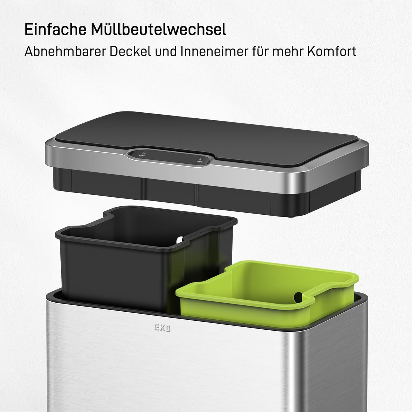 Mirage Mülleimer mit Sensor, 20+20 Liter