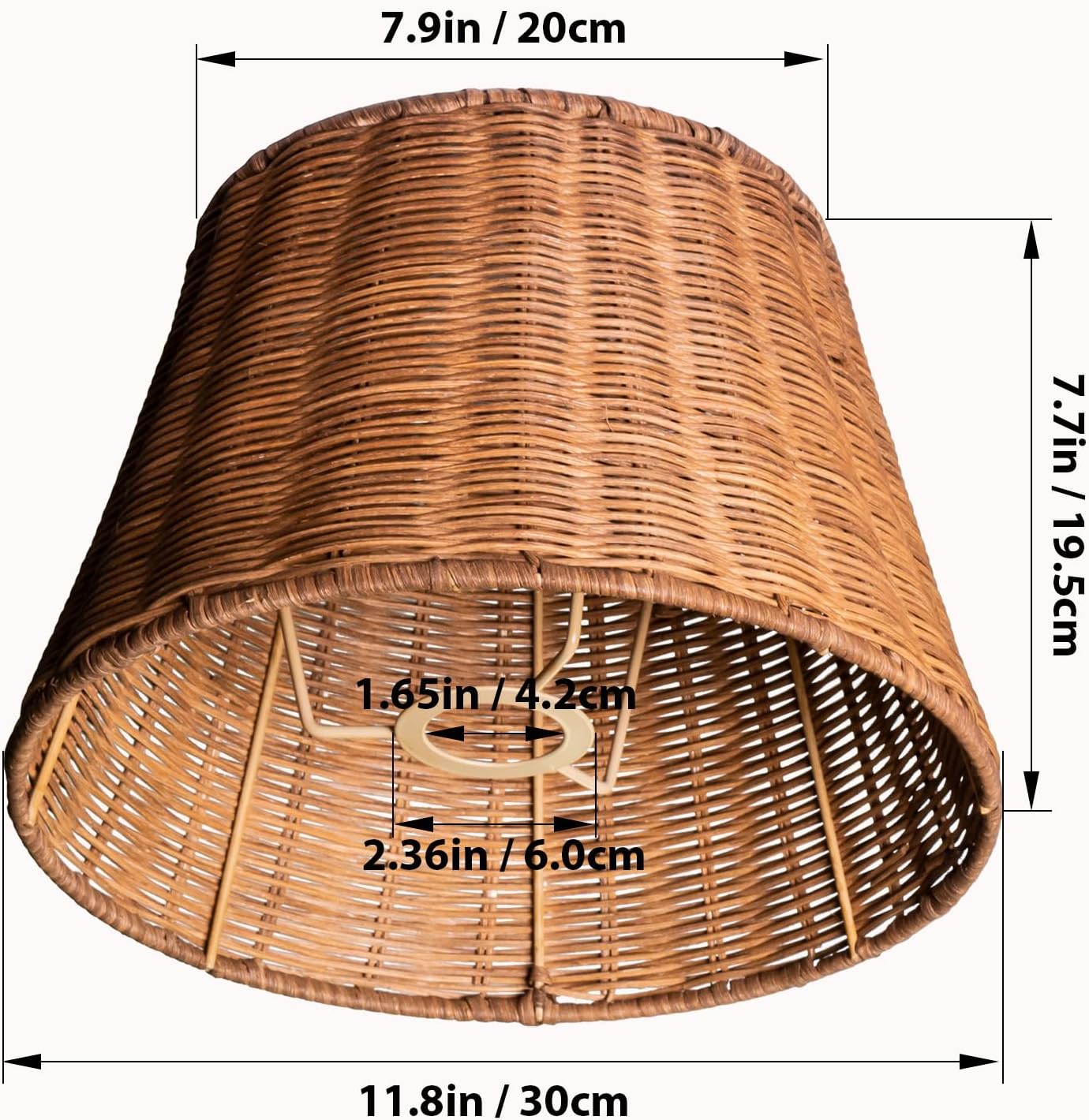 Rattan Lampenschirm, Boho-Stil, Tiefer Kaffee 1