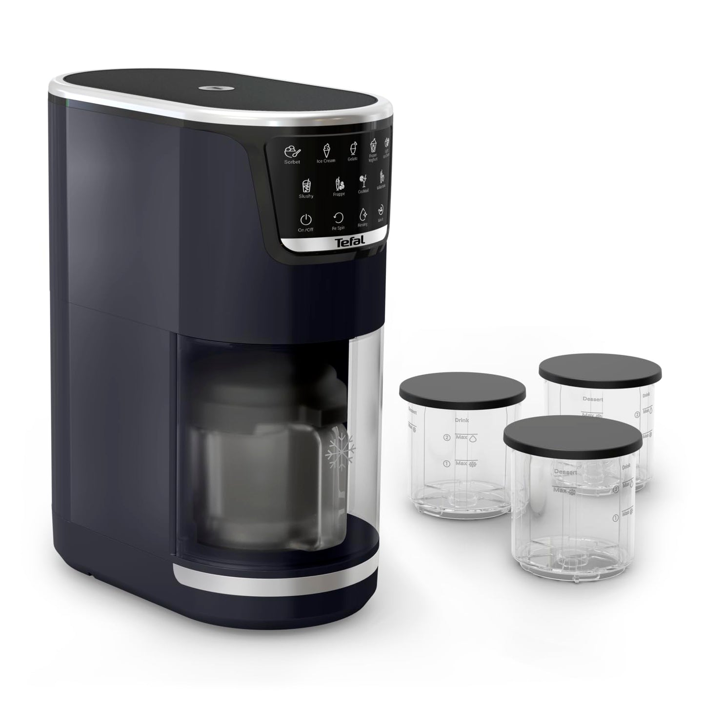 Dolci Eismaschine IG6038E0 mit 10 Programmen & Reinigungsfunktion, Eismaschine inkl. 3x Tritanschüssel