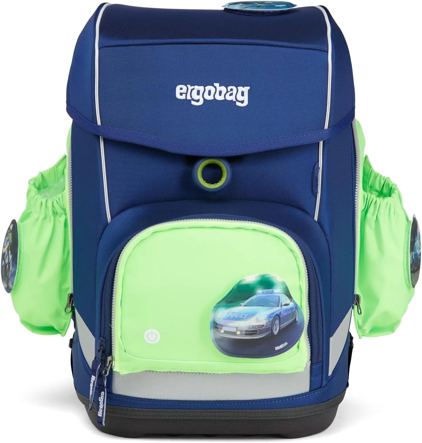 Fluo LED Seitentaschen-Set für Schulranzen, Einheitsgrösse Grün (Verde)