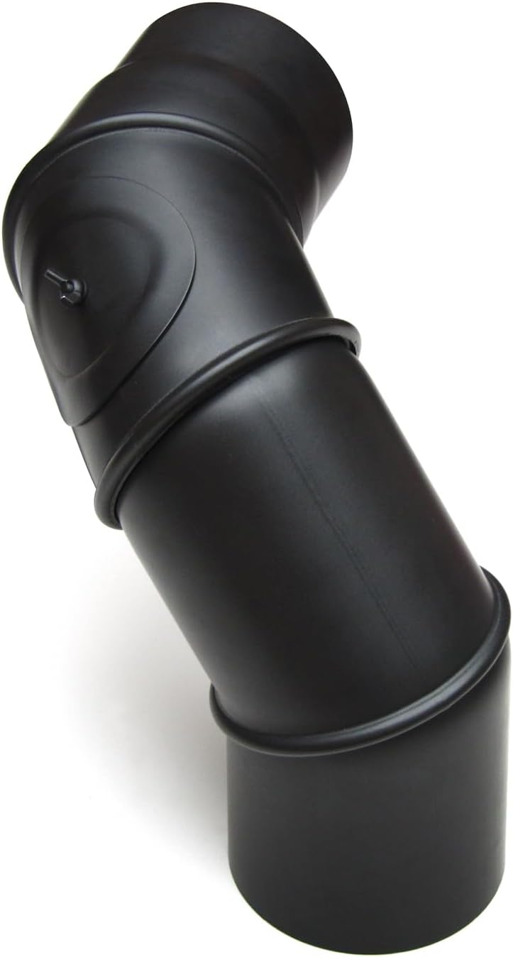 Rauchrohr mit Tür, 200 Schwarz