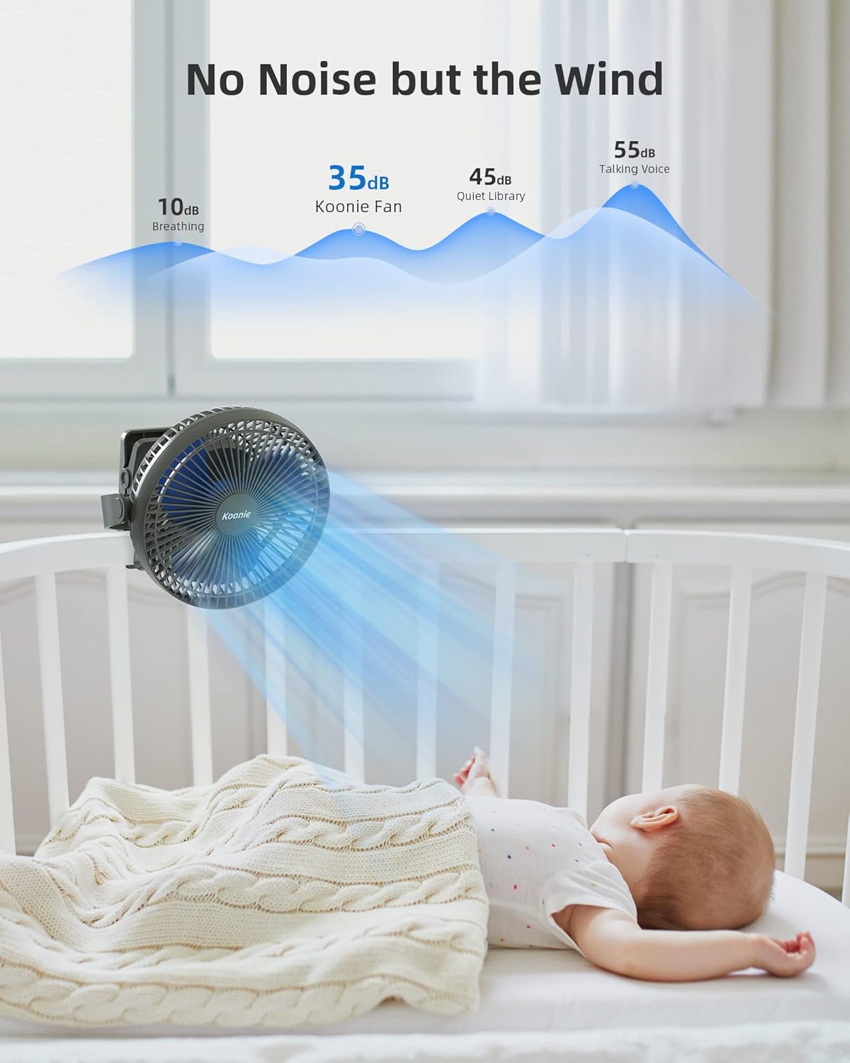 USB-Clip-Ventilator mit Akku, Blau