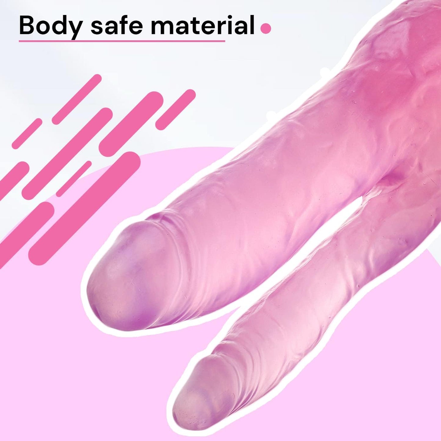 Doppeldildo mit Saugnapf, Rosa