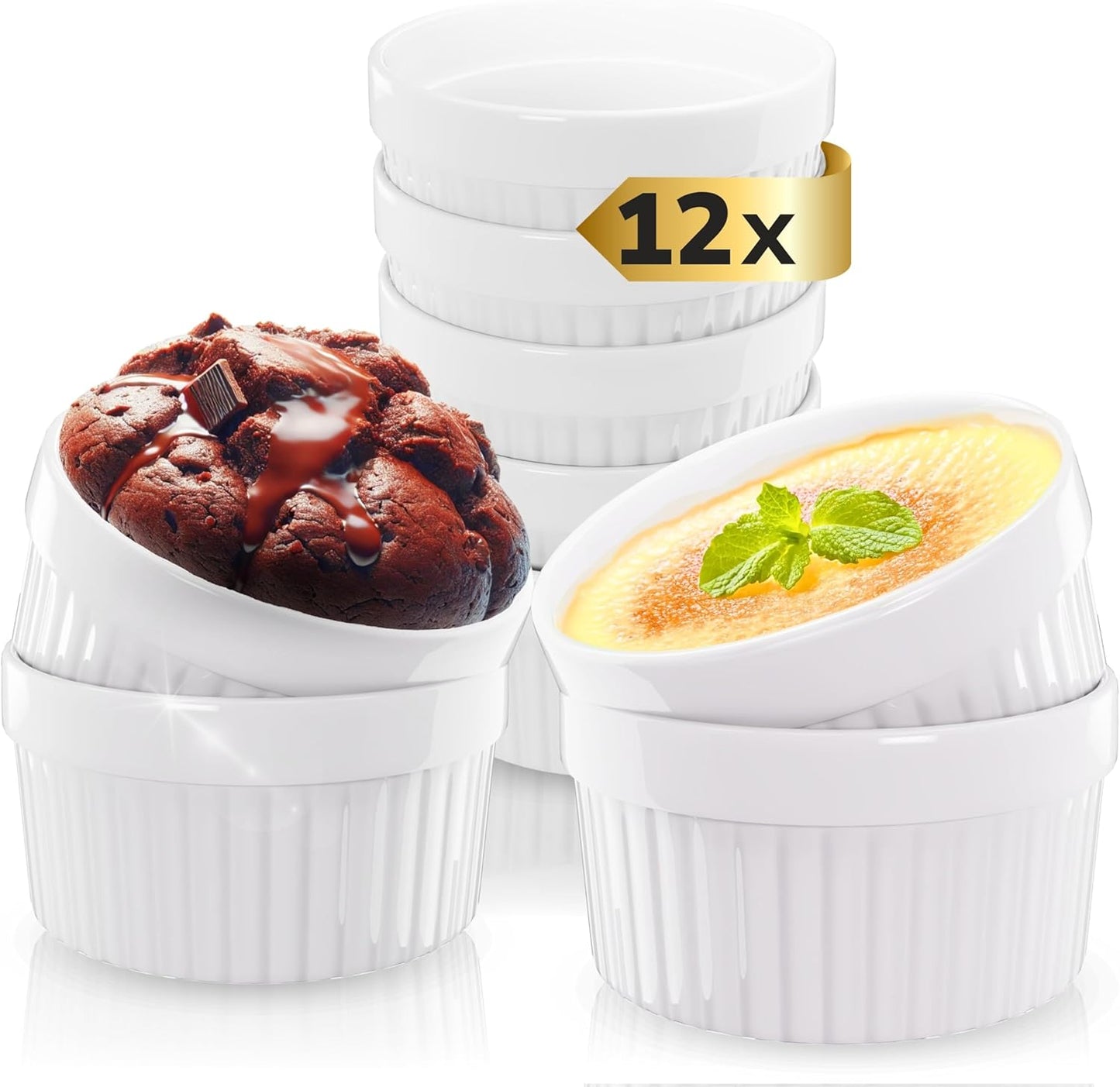 Ofenfeste Soufflé Förmchen, 12 count