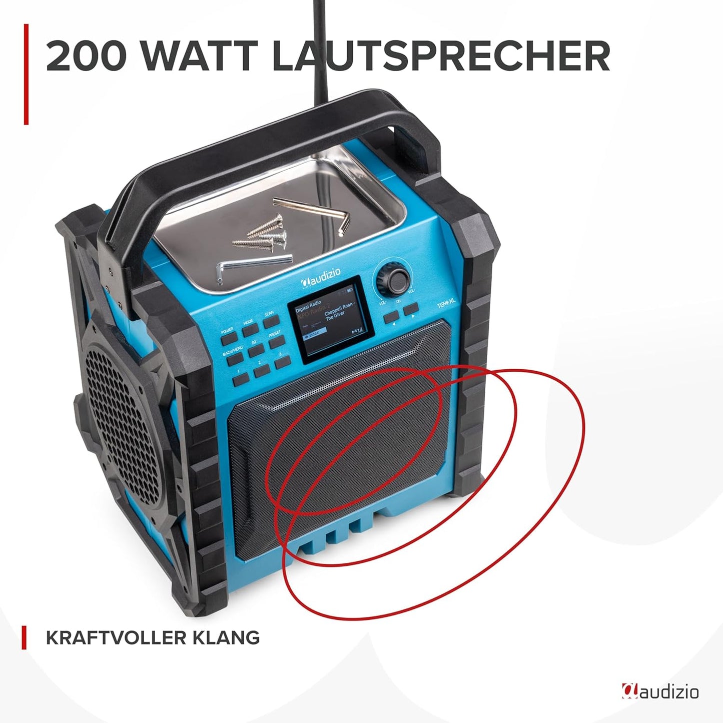 Jobsite XL Baustellenradio DAB+ mit Bluetooth & Akku, Jobsite-XL