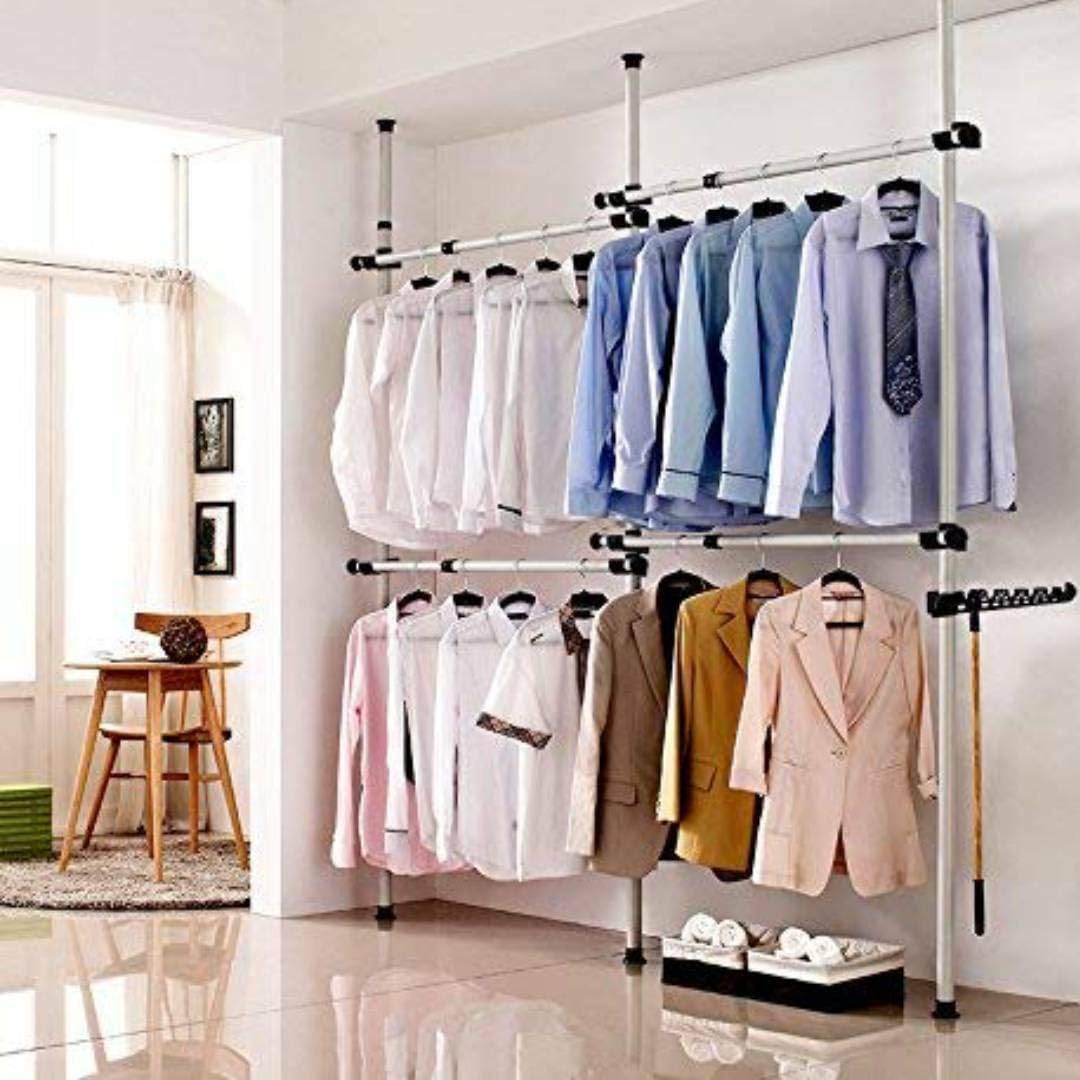 Teleskop-Garderobensystem mit 4 Stangen