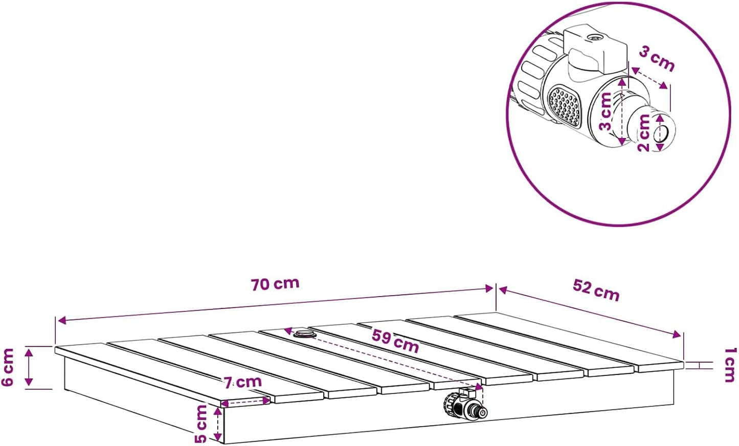 Gartendusche mit Wasserhöheneinstellung, Anthrazit