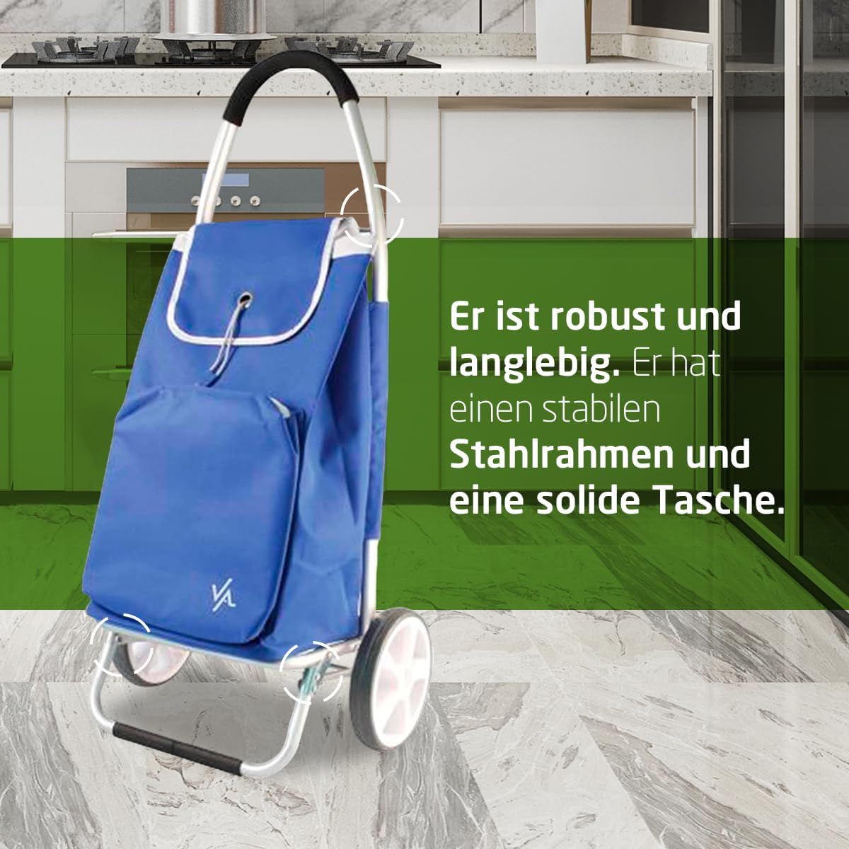 Einkaufstrolley mit Thermofunktion, Blau