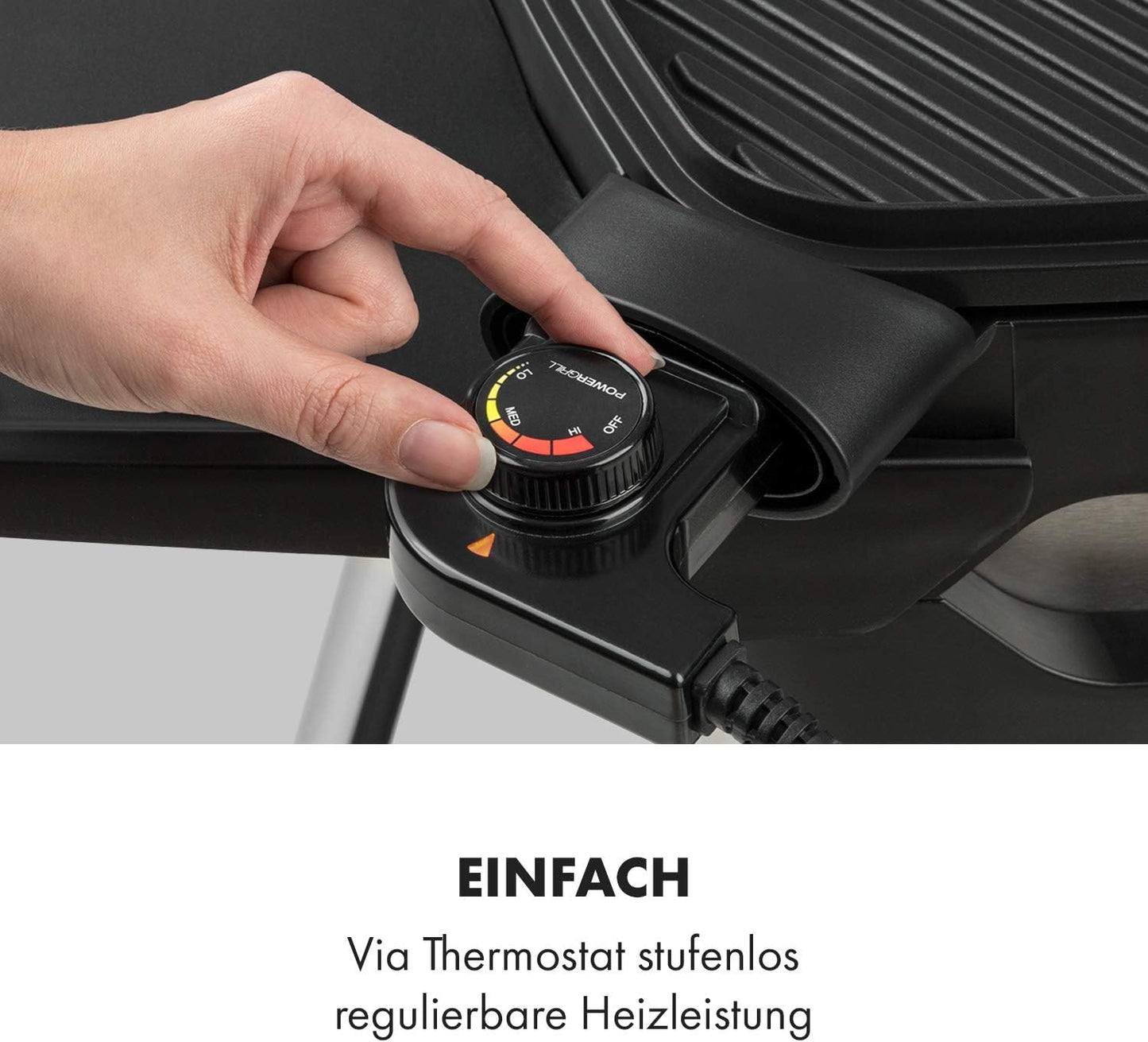 Stand- und Tischgrill mit EasyGrill Concept, Beige / Schwarz, 2000 W
