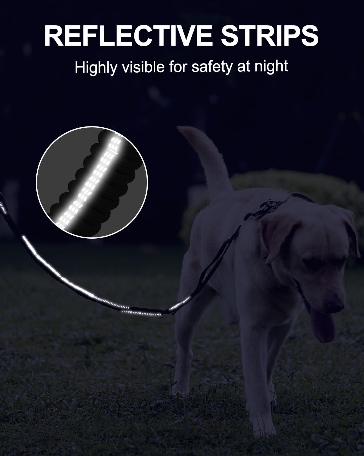 ‎J-A36004-BLA Taktische Hundeleine, 1.2m-1.8m Schwarz