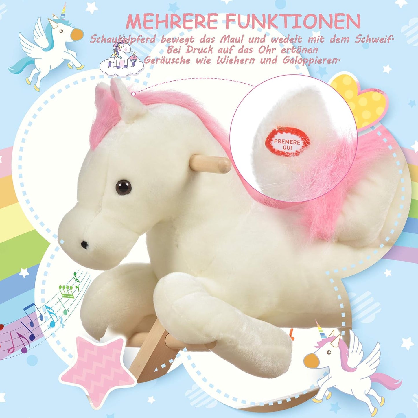 Schaukelpferd mit Tiergeräusche