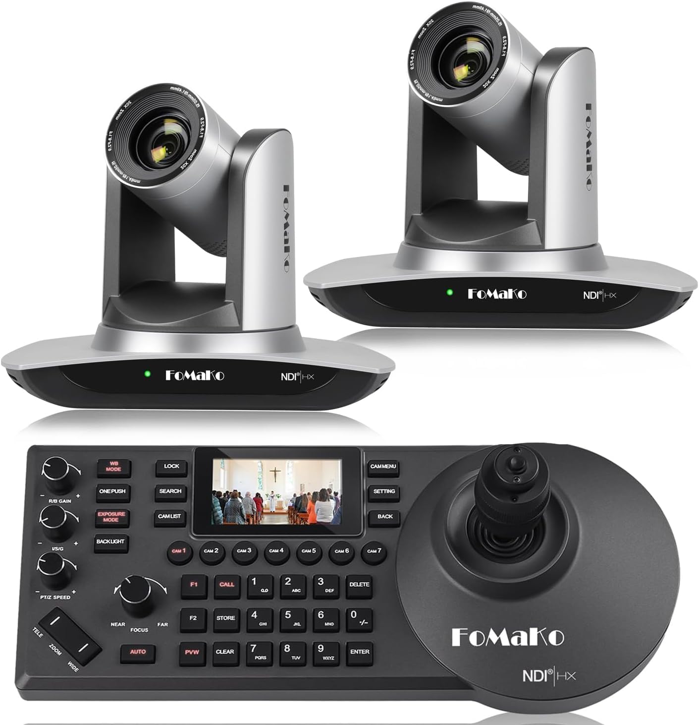 NDI HX3 PTZ Kamera-Set BN402 mit KI-Auto-Tracking, Kohlschwarz