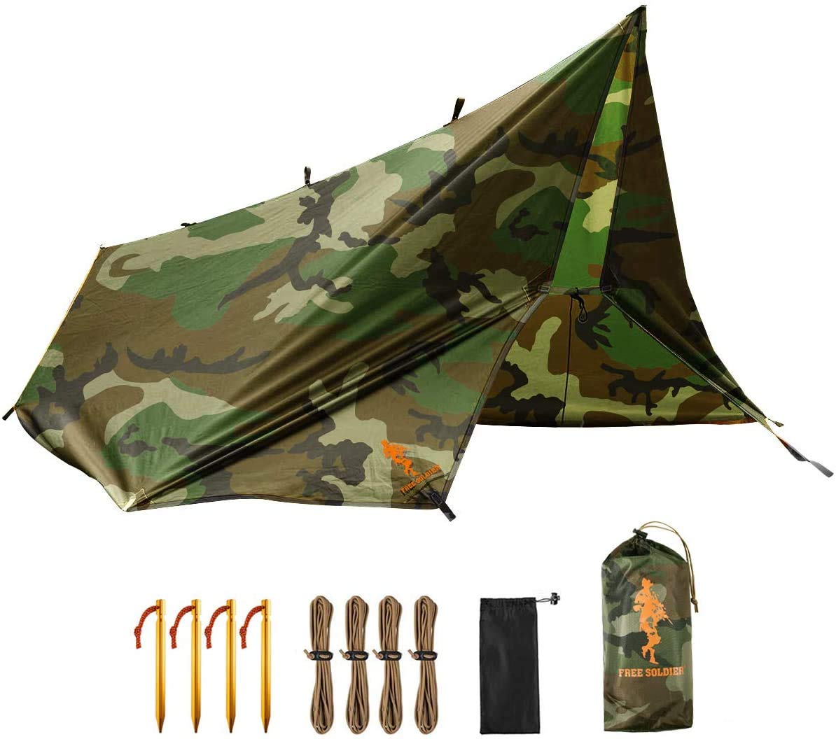 Wasserdichtes Tarp, Camouflage mit Nägeln
