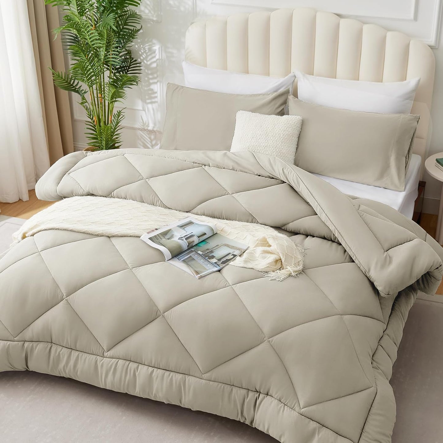 Ganzjahres-Bettdecke 240x220 cm, 220x240 cm, Beige