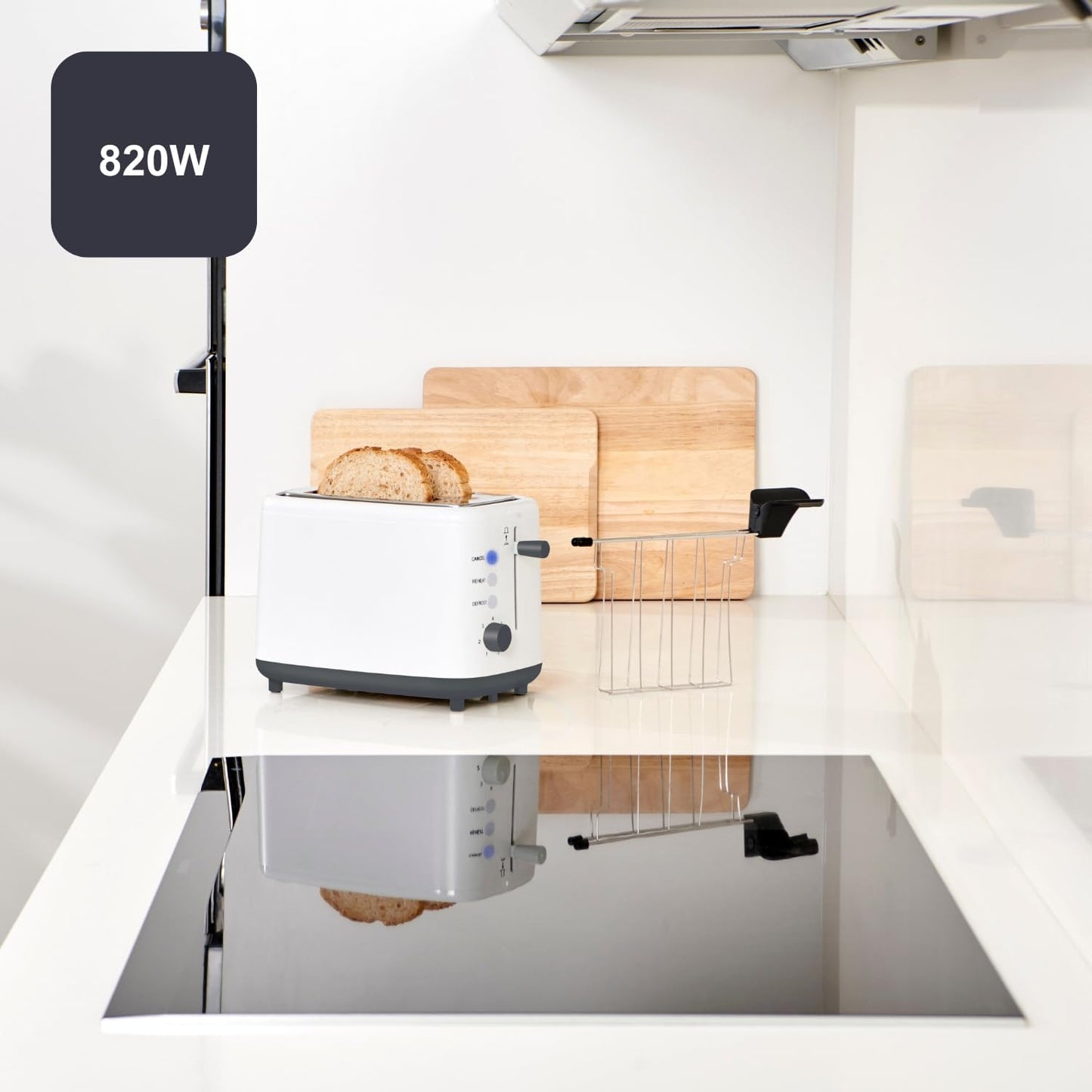 BXTOA820E - Toaster mit 2 breiten Toastschlitzen, 2 Schlitze | Zangen