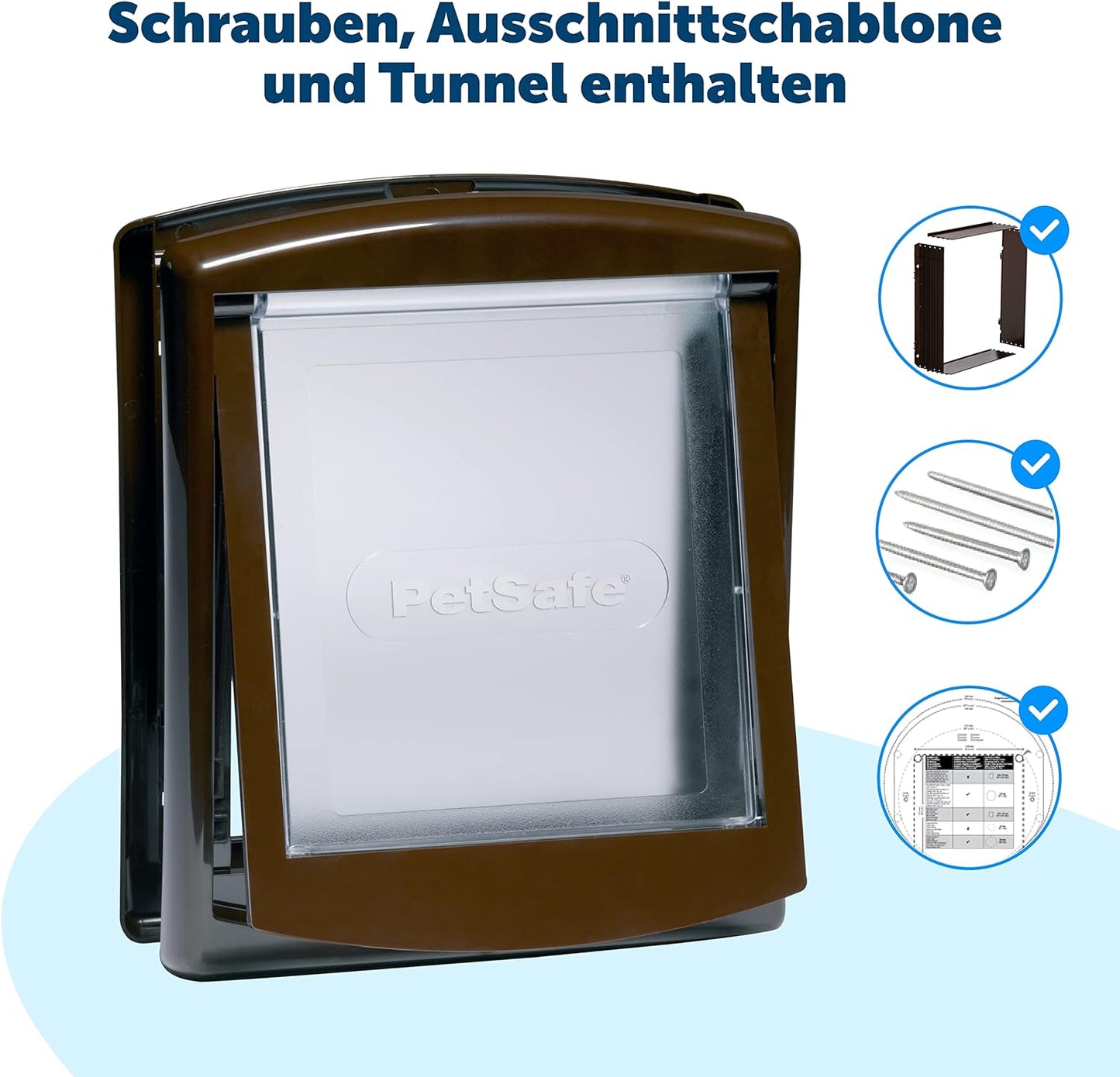 Staywell Haustiertüre Original mit 2 Verschlussoptionen, Weiss M Standard-Verpackung